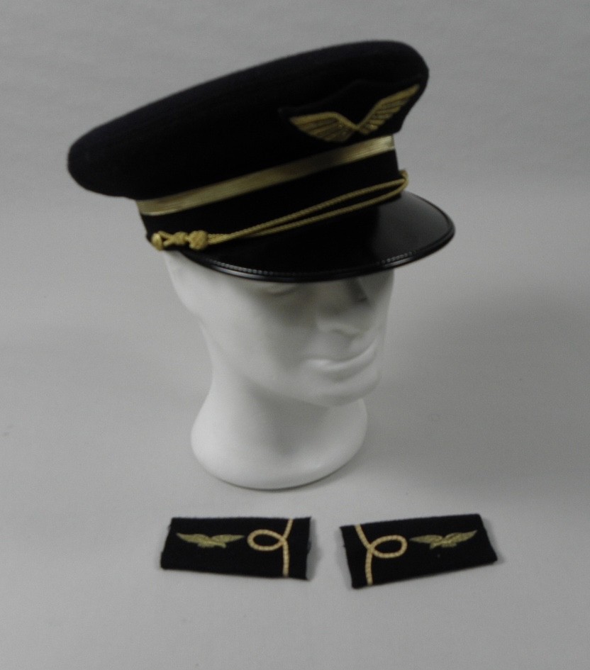 Gorra de plato de Comandante de vuelo Piloto Comercial Incluye pareja de hombreras
