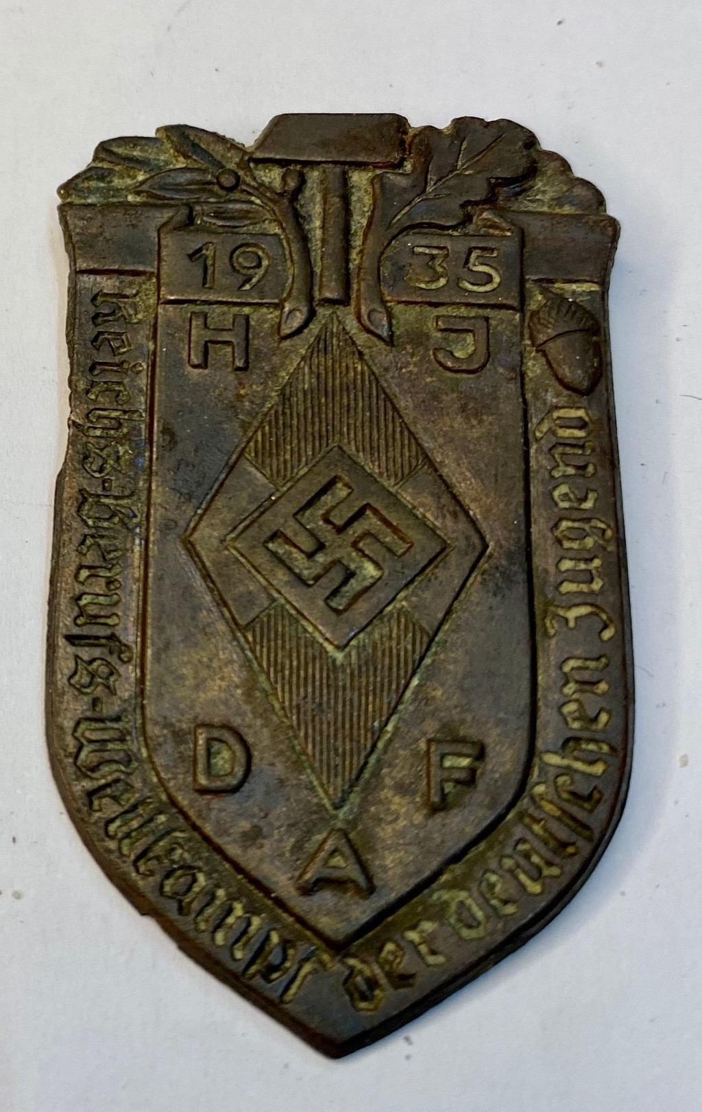 HITLER JUGEND DAF REICHBERUFSWETTKAMF 1935 INSIGNIA ORIGINAL PERÍODO ...