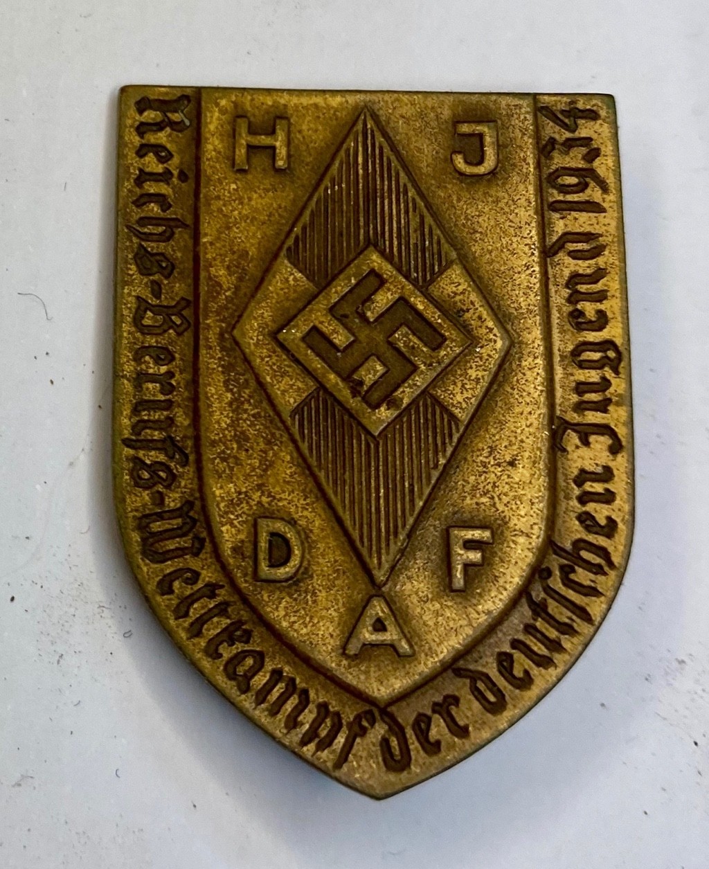 HJ DAF REICHS BERUFS WETTKAMPF DER DEUTCHEN JUGEND 1934 INSIGNIA ...