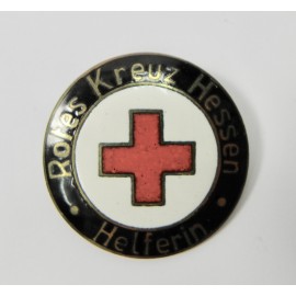 DISTINTIVO ALEMÁN ROTES KREUZ HESSEN HELFERIN 35 ENFERMERA Cruz Roja de Hessen Enfermera en metal y esmalte