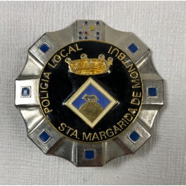 Placa de pecho para Policía Local de Santa Margarida de Montbuí en metal y esmalte