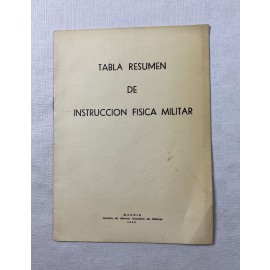 TABLA RESUMEN DE INSTRUCCIÓN FÍSICA MILITAR 1964