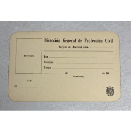 CARNET TARJETA DE IDENTIDAD PROTECCIÓN CIVIL 1960 EN BLANCO
