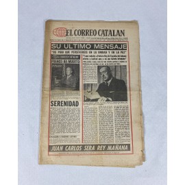 EL CORREO CATALÁN 21 NOVIEMBRE 1975 FRANCO SU ÚLTIMO MENSAJE