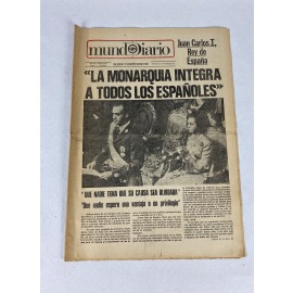 MUNDO DIARIO 23 NOVIEMBRE 1975 LA MONARQUÍA INTEGRA A TODOS LOS ESPAÑOLES