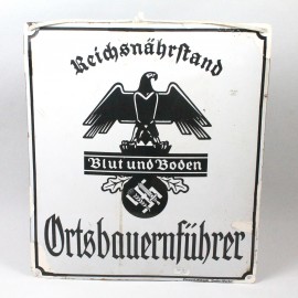 Placa en Hierro esmaltado del Reichsnährstand Organización agrícola 45x35Cm Reichsnährstand Ortsbauernführer Delegación del líder Führer local su lema era Blut und Boden Sangre y tierra 3