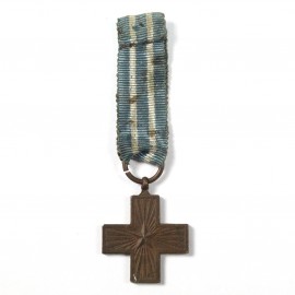 Condecoración Italiana Merito di Guerra miniatura de la Cruz de Guerra Italia período monarquía IIGM