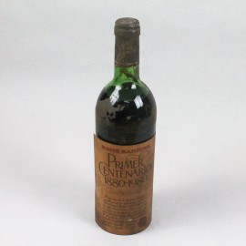 Antigua botella de vino para coleccionismo Primer Centenario 1880 1980 René Barbier cosecha 1964