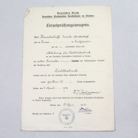 Certificado Alemán de estudios técnicos impartidos en Ruso y concedido a un ciudadano Búlgaro en la ciudad Alemana de Brünn en 1940 65