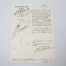 Documento original de la Junta de Clasificación de Córdoba Córdoba 1928 AA2014