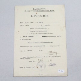 Certificado Alemán de estudios técnicos impartidos en Ruso y concedido a un ciudadano Búlgaro en la ciudad Alemana de Brünn en 1940 59