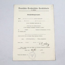 Certificado Alemán de estudios técnicos impartidos en Ruso y concedido a un ciudadano Búlgaro en la ciudad Alemana de Brünn en 1940 60
