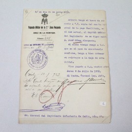 Documento original de la Yeguada Militar de la 2 Zona Pecuaria Jerez de la Frontera 19 de Julio de 1929 1