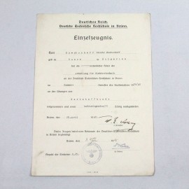 Certificado Alemán de estudios técnicos impartidos en Ruso y concedido a un ciudadano Búlgaro en la ciudad Alemana de Brünn en 1940 62