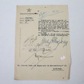 Documento original de la Inspección de Fuerzas Jalifianas Tetuán 27 de Julio de 1944 7