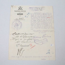 Documento original del Regimiento de Infantería de Guipúzcoa Vitoria 26 de Junio de 1925 16