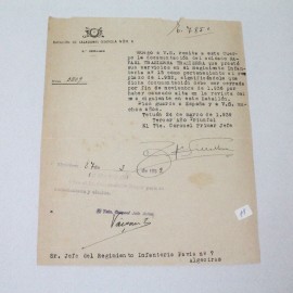 Documento original del Batallón de Cazadores de Ceriñola núm 6 1 oficina Tetuán 24 de Marzo de 1939 11