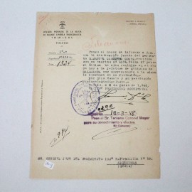 Documento original de la Jefatura Provincial de la Milicia de Falange Española Tradicionalista y de las JONS Toledo 1948 203